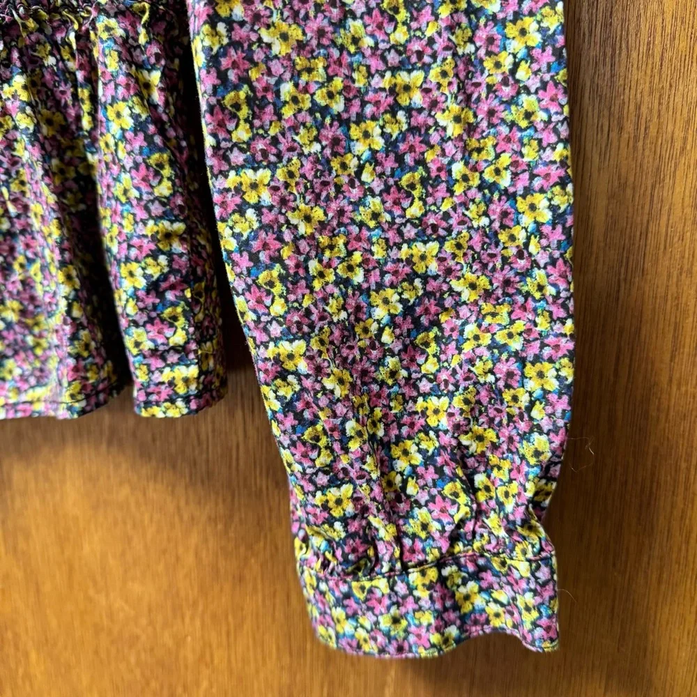 J. Crew Cinched-Waist Organic Cotton Top Liberty Fabric Busy Izzy Floral 12